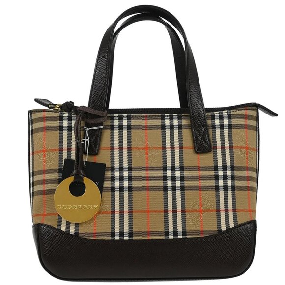 Burberry Beige Canvas House Check Tote Handbag - Picture 1 of 10